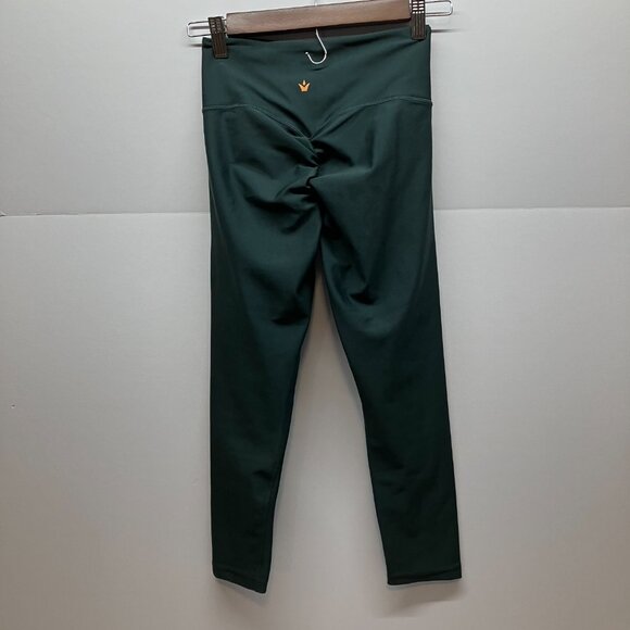 Obsession Womens Dark Green V Cut Butt‎ Lift Scrunch Athletic Leggings Size S - Picture 2 of 5